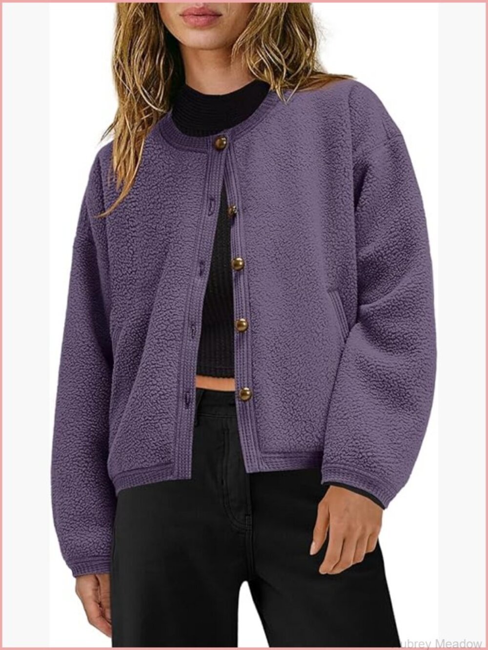 Sherpa Fleece Button Down Cardigan Coat